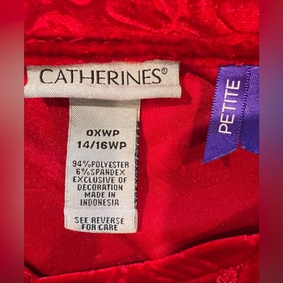 Catherines Embossed Tunic Blouse Women’s 14/16 W Petite Red - Picture 6 of 6